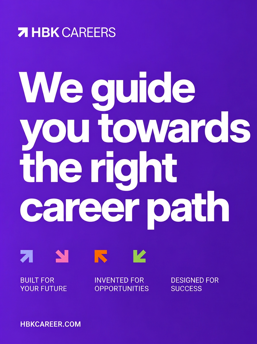 HBK Careers poster: we guide you toward the right career path